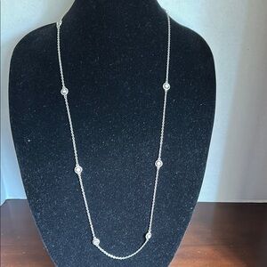 Elegant Silver Necklace with Crystal Accents